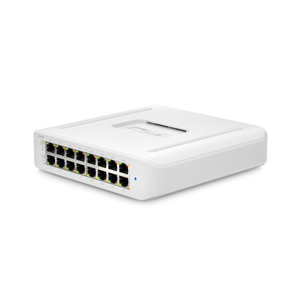 Switch Unifi with 16 Gbit RJ45 ports, only (8) PoE+ ports 45W, Managed Layer 2, Desktop