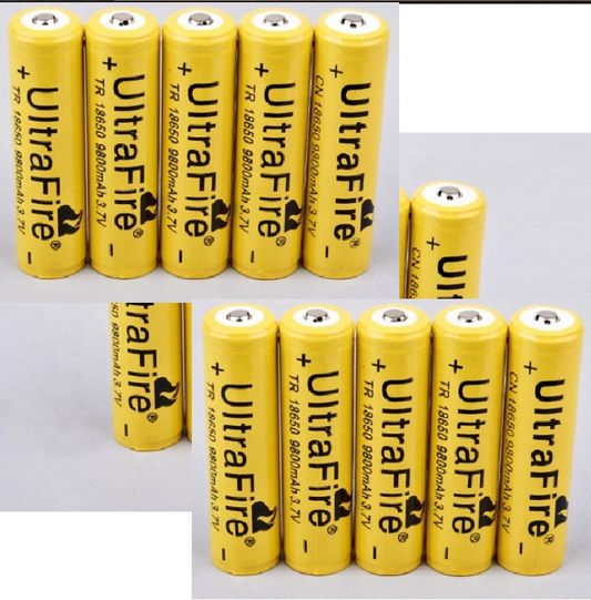 Battery 18650 Lithium Ion Rechargeable 9800mAh, High Quality. 50 pack