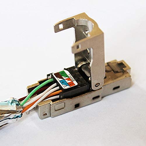 RJ45 Adapter 10Gbps Shielded RJ45  5Pcs CAT.6A Tool-Free Crimp Cable Connector CAT.6A Ethernet Plug