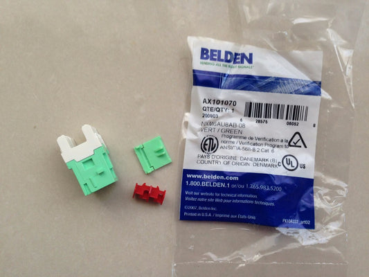 Belden Ax101070 Cat6 Modular Jack Rj45 Mdvo Style - Green (Tia 606)