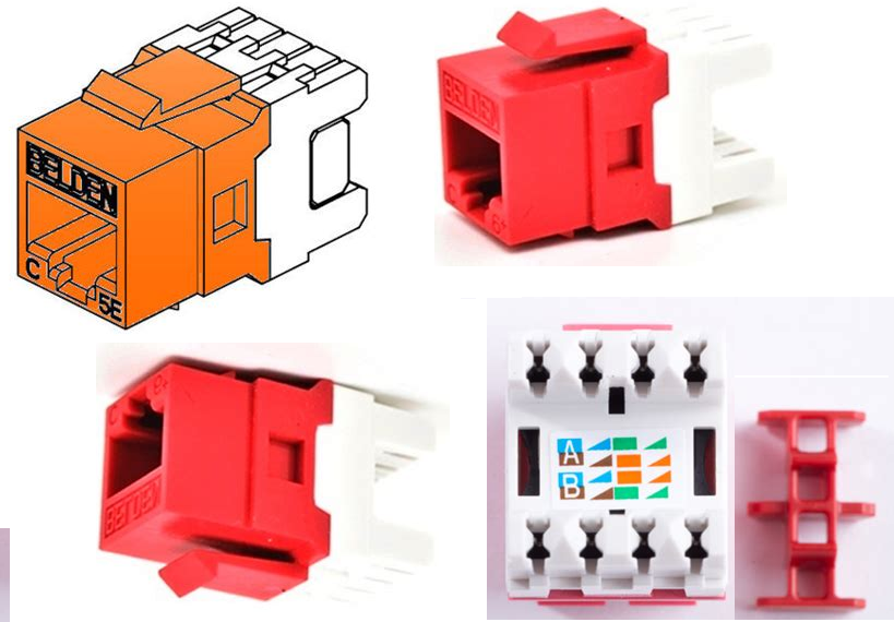 Belden Ax101323- Cat6 Modular Jack Rj45 Mdvo Style - Red (Tia 606)