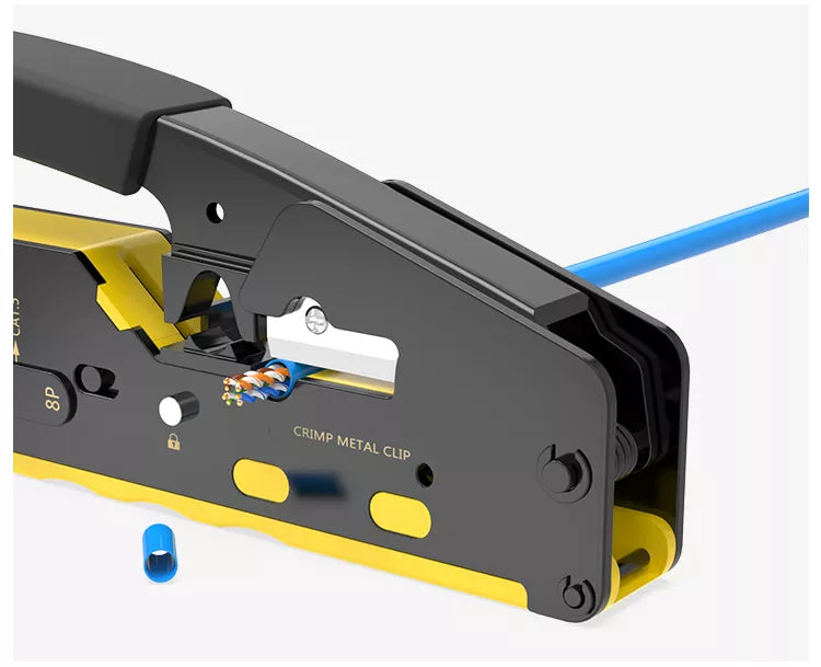 Crimp Tool Pass Through Crimper Cutter for Cat6a Cat6 Cat5 Cat5e for 8P8C Plugs Connector Network