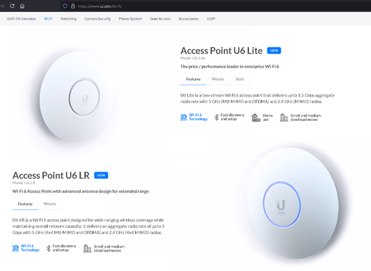 UAP Unifi Dual-band WiFi 6, Access point, speed, 2x coverage increase, UniFi6 Lite